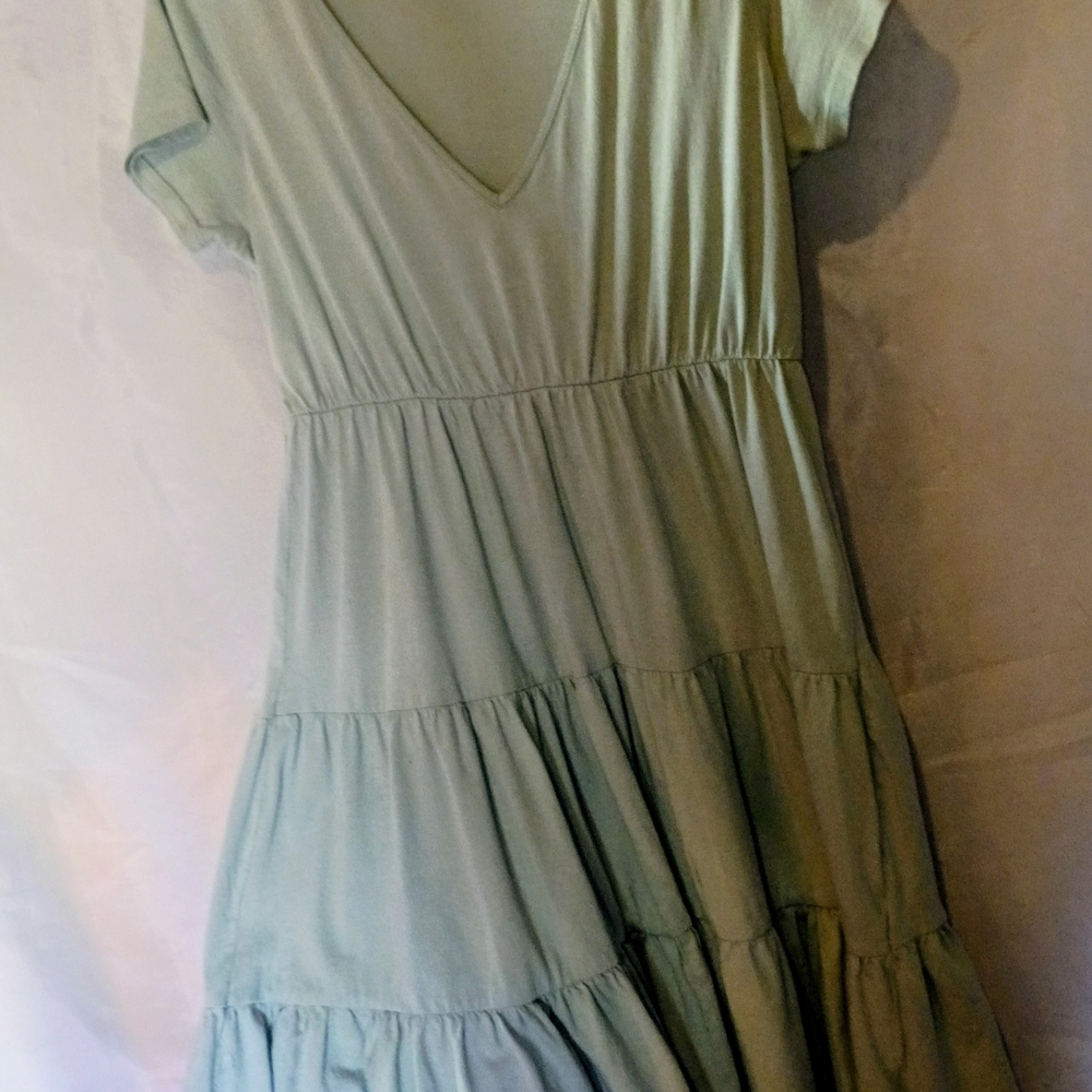 wild fable Sage Green Tiered Midi Dress